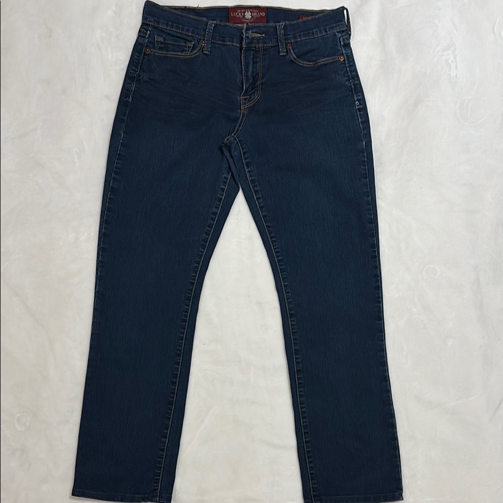 Lucky Brand Womens Dark Blue Straight Jeans
